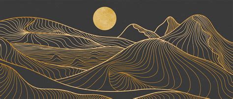 Premium Vector Mountain Line Art Print Abstract Mountain