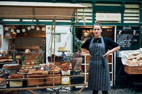 Two Saleswoman In A Bakery Stocksy United Pastry Chef Bakery The