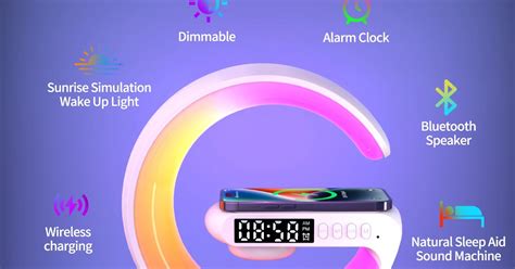 Multifunction Wireless Charger Pad Stand Speaker Tf Rgb Night Light 15w