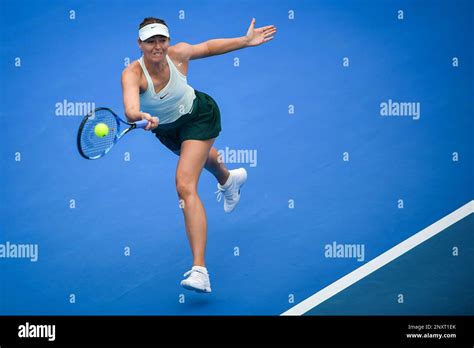 Maria Sharapova Of Russia Returns A Shot To Alison Riske Of The United States In Their Womens
