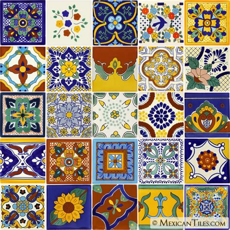 Mexican Tile Mexican Tile Sets Mixed Patterns Solid Colors