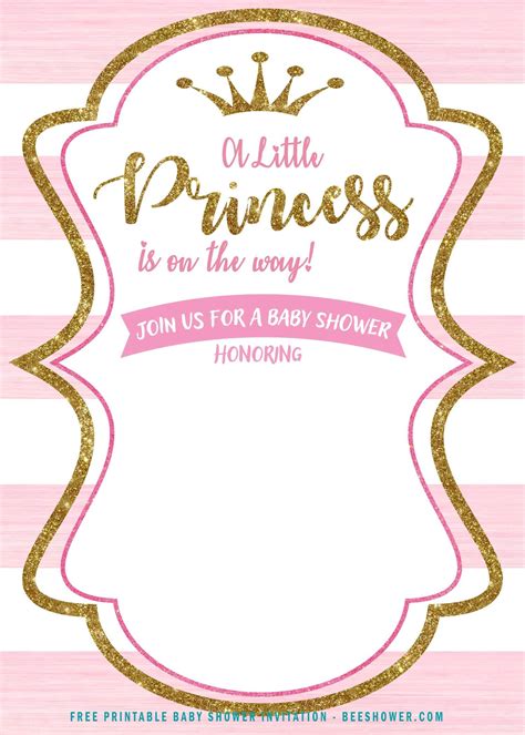 Princess Baby Shower Invitations Printable Baby Shower Invitations