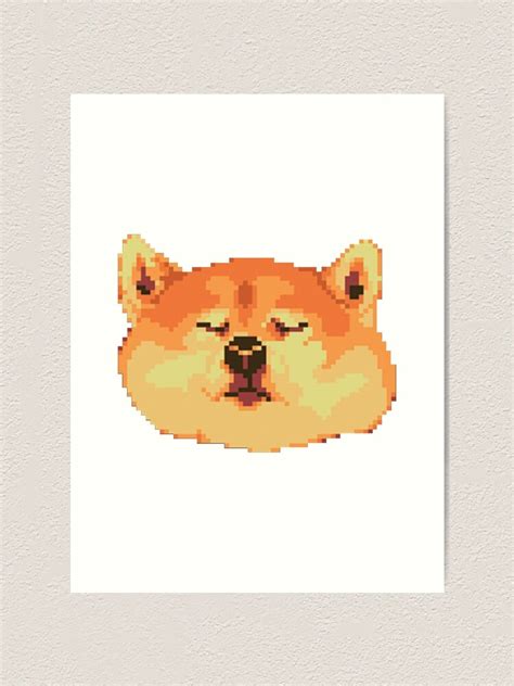 Shiba Inu Doge Sleepy Zzz Pixel Art Art Print By Juicyschinken