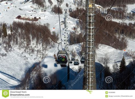 Gondolas Lift In Rosa Khutor Ski Resort Sochi Russia Editorial Image