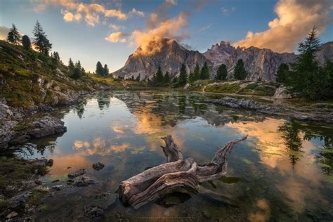 Sunset At Lago Di Limides Dolomites Italy 1800x1200 Oc Bitly