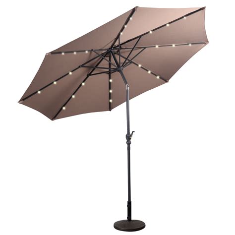 Topbuy 10 Ft Patio Market Umbrella Wsolar Powered Led Light Walmart