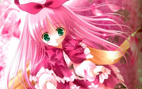 Cute Pink Anime Girl Wallpaper 1920x1200 14745