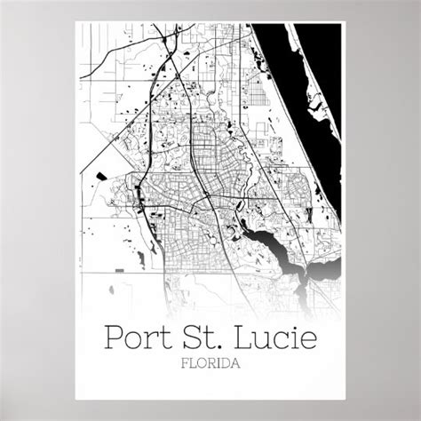 Port St Lucie Map Florida City Map Poster Uk