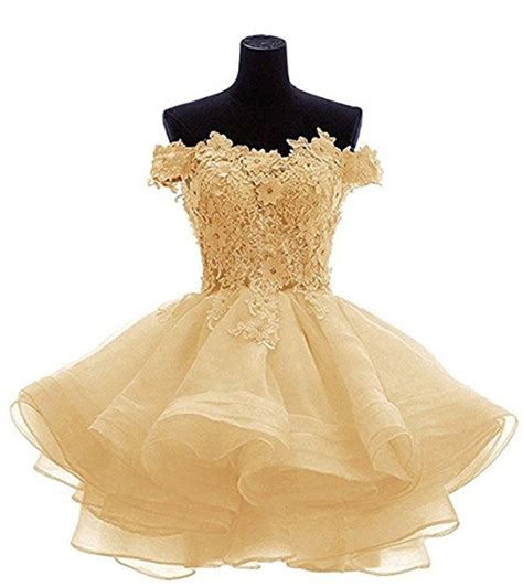 Angela Womens Off The Shoulder Organza Short Homecoming Dresses