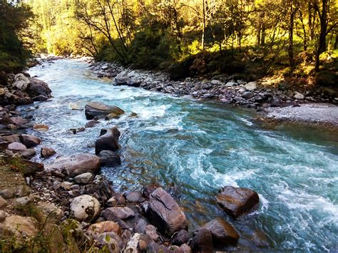 A river is a stream of water that flows through a channel in the surface of the ground. Rivers of Uttarakhand.
