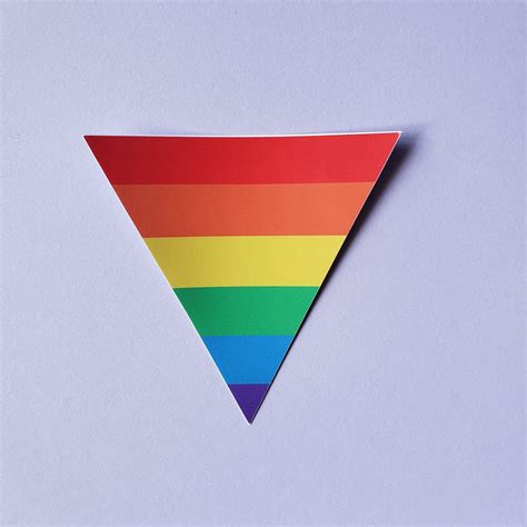 Upside Down Triangle Rainbow Pride Flag Sticker Etsy
