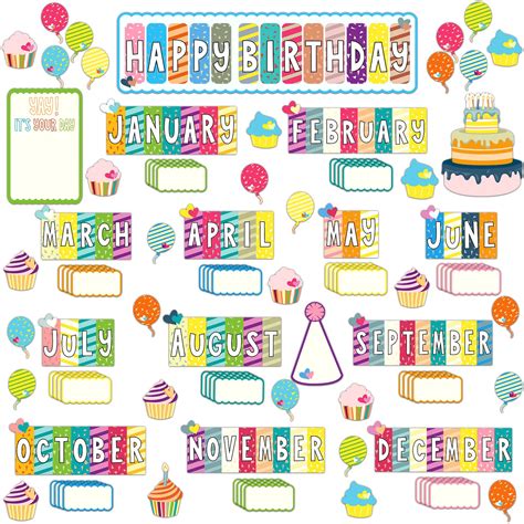 Buy 104 Pieces Happy Birthday Mini Bulletin Board Set Classroom