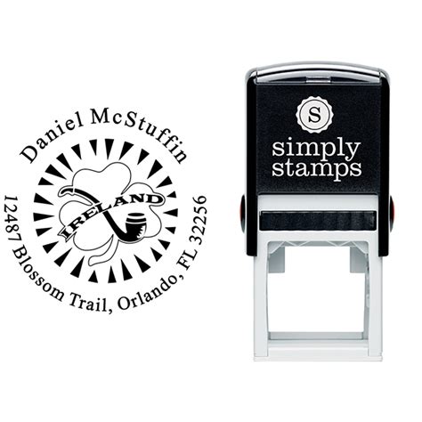 Include your name and the return address on the envelope. Irish Shamrock Pipe Address Stamp - CustomStamps.com