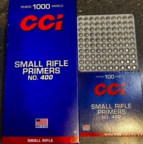 Cci Small Rifle Primers No 400 1000 Qty Reloading Primers At