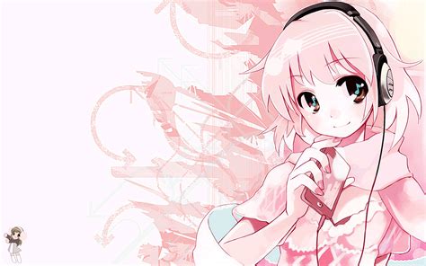 Please contact us if you want to publish an aesthetic pink. animated headphones pink ushiki yoshitaka | konachan.com ...