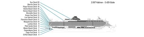 Interactive deck plans for msc seaside will help to repare for a future sailing or get directions and build routes to get to certain public venues or your stateroom while on the ship. MSC Seaside Deckplan & Kabinen-Plan