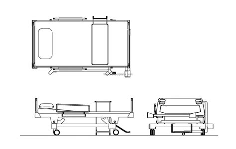 Hospital Bed Free Cad Drawings