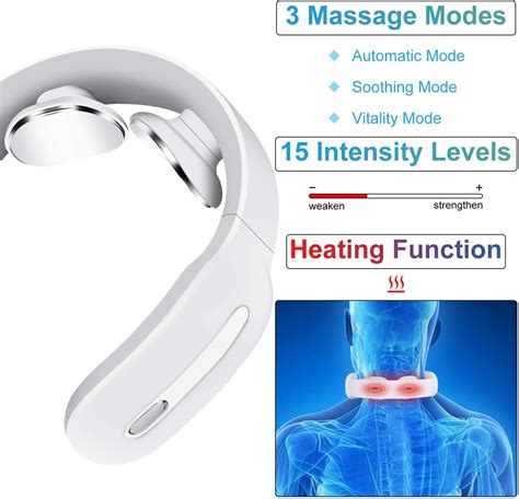 Neck Massager With Heated 4d Smart Cordless Electric Massage Equipment 3 Modes And