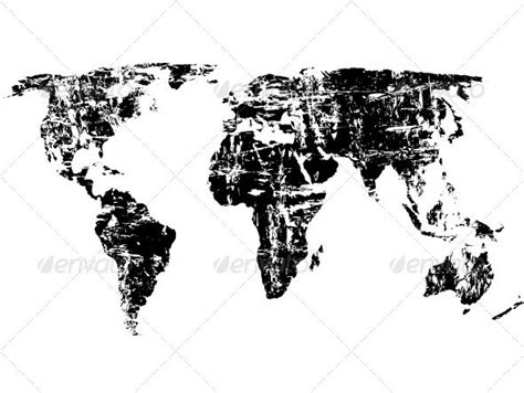 Grunge World Map Map Sketch Drafting Drawing Texture Vector
