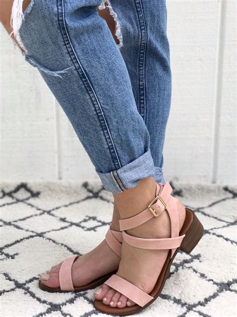 Jordan Strappy Block Heel Sandals In Tan Color Color Blush Heel