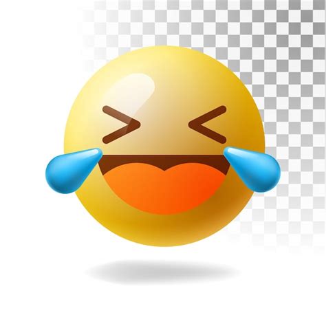 Premium Vector Laughing Emoji With Tears And Closed Eyes Yellow Face