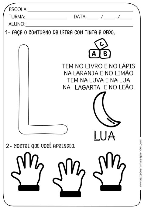 Letra L Atividade Educação Infantil
