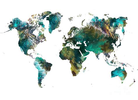 World Map Tree Art Digital Art By Justyna Jaszke Jbjart Pixels