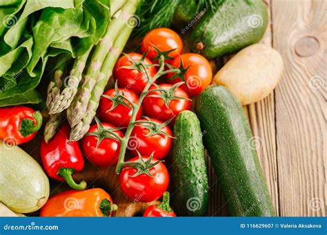 Closeup Of Different Fresh Tasty Vegetables Stock Image Image Of Farm