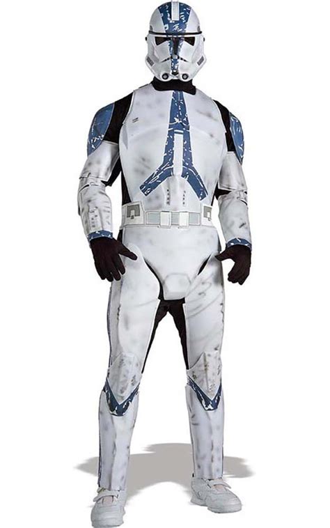 Licensed Deluxe Clone Trooper Star Wars Adult Mens Fancy Dress
