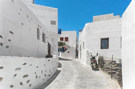 Street Of Naxos Cyclades Greece Stock Image Image Of Facade