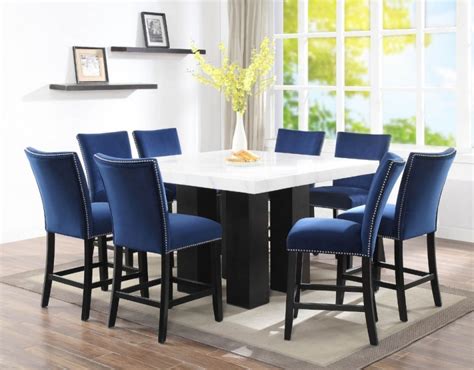 Square dining tables are popular and efficient tables that range in size from two to twelve person seating options. Steve Silver| CM540PT Camila Counter Height Square Dining ...