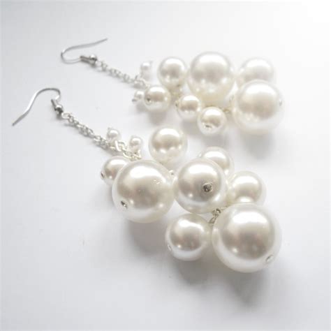Elegant White Pearl Earrings