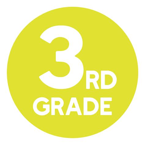 The 3rd Grade Logo In White On A Yellow Background