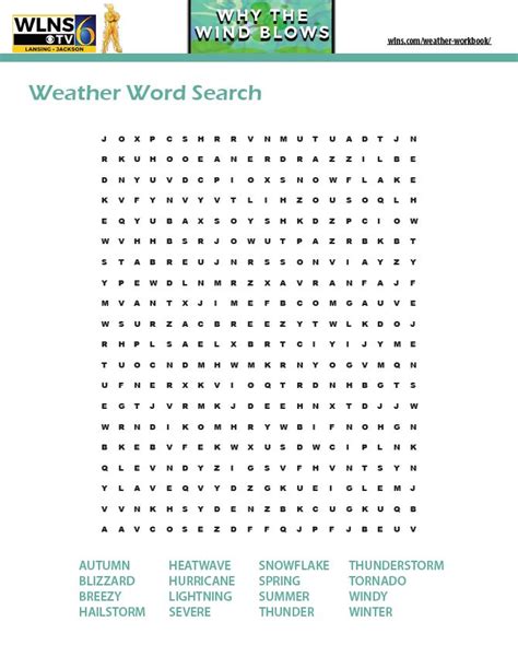 Weather Workbook Weather Word Search Wlns 6 News
