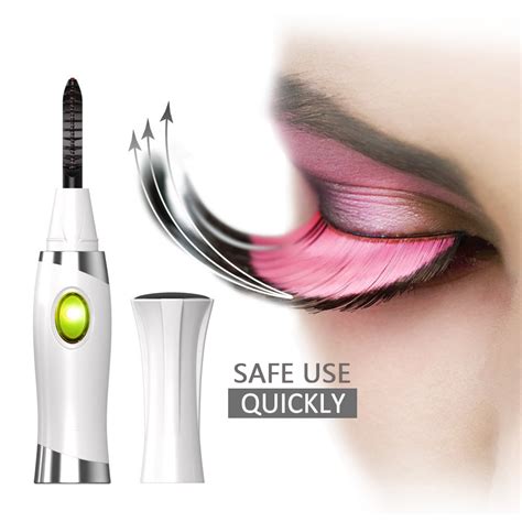 amgra heated eyelash curler with comb design rechargeable electric eyelash curler white