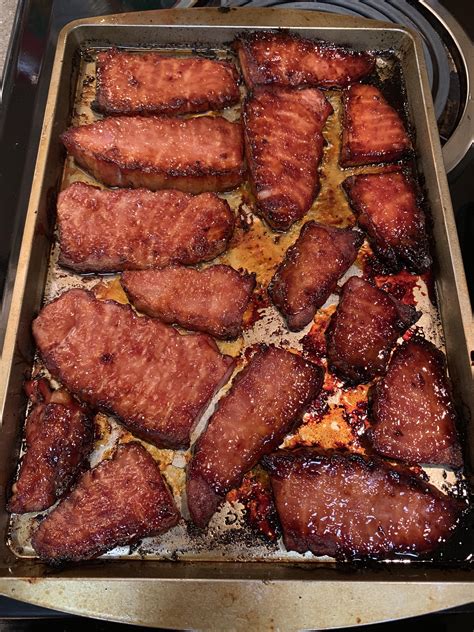 [homemade] Cherry Smoked And Glazed Ham Slices R Food
