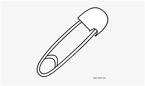 Black And White Safety Pin Free Clip Art Line Art Transparent Png