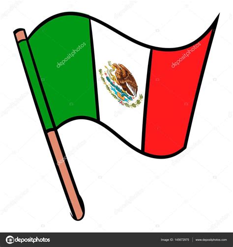 Dibujos La Bandera Bandera De México Icono De Dibujos Animados