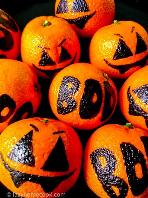 Clementine Pumpkins Super Easy Healthy Halloween Treats Lazyhomecook