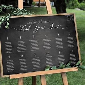 Chalkboard Seating Chart Personalized Print Jibe Prints