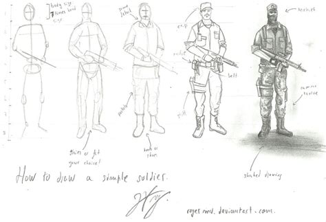 Tutorial How To Draw A Simple Soldier By Rogermv On Deviantart