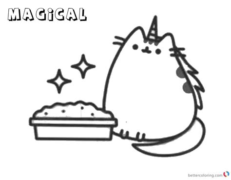 Discover and color these simple coloring pages with pusheen the cat ! Pusheen Coloring Pages Magical - Free Printable Coloring Pages