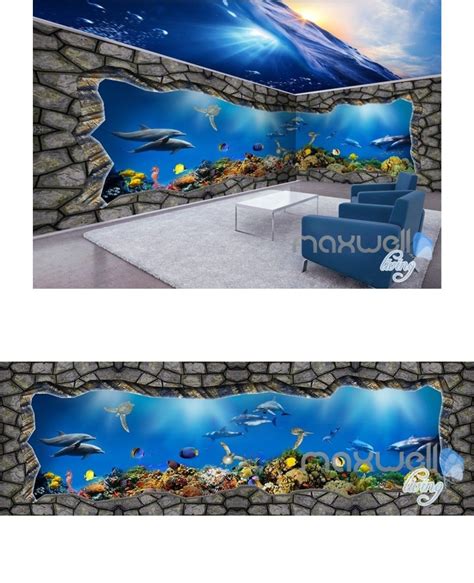 Underwater World 3d Entire Room Wallpaper Wall Mural Decal Idcqw 000057