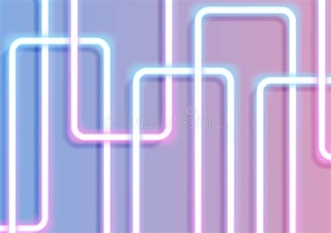 Blue Pink Pastel Neon Lines Abstract Fluorescent Background Stock