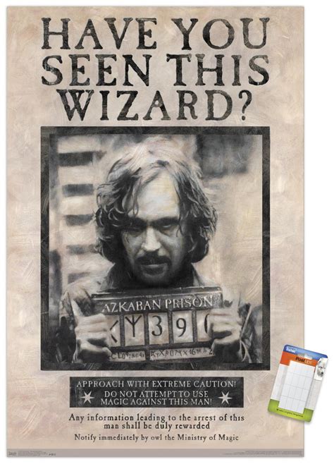 The Wizarding World Harry Potter Sirius Black Wanted Poster Premium Poster And Poster Mount