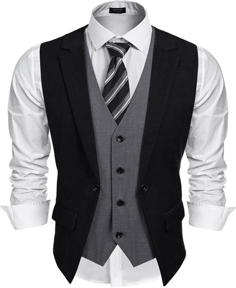 Coofandy Mens Formal Fashion Layered Vest Waistcoat Dress Suit Vests Amazonca Clothing