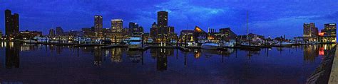 Baltimore Skyline At Night Panorama Photograph By Sheila Kay Mcintyre