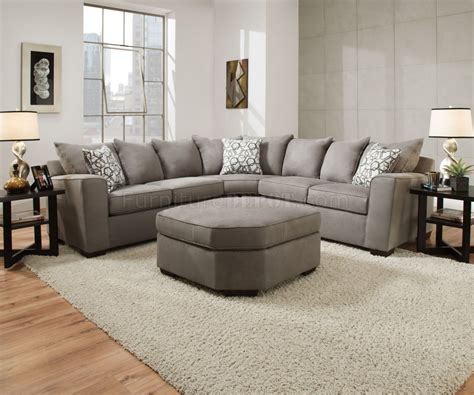 9073 Sectional Sofa In Taupe Venture Smoke Fabric By Simmons