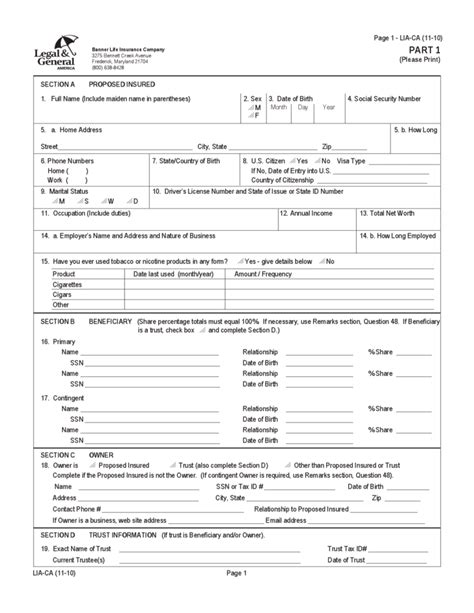 Life Insurance Application Free Download