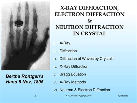 Diffraction Of X Rays Electrons And Neutronsppt